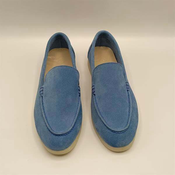 Amy Mavi Süet Kadın Loafer Ayakkabı - 3