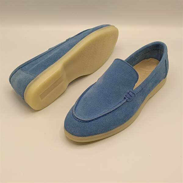 Amy Mavi Süet Kadın Loafer Ayakkabı - 6