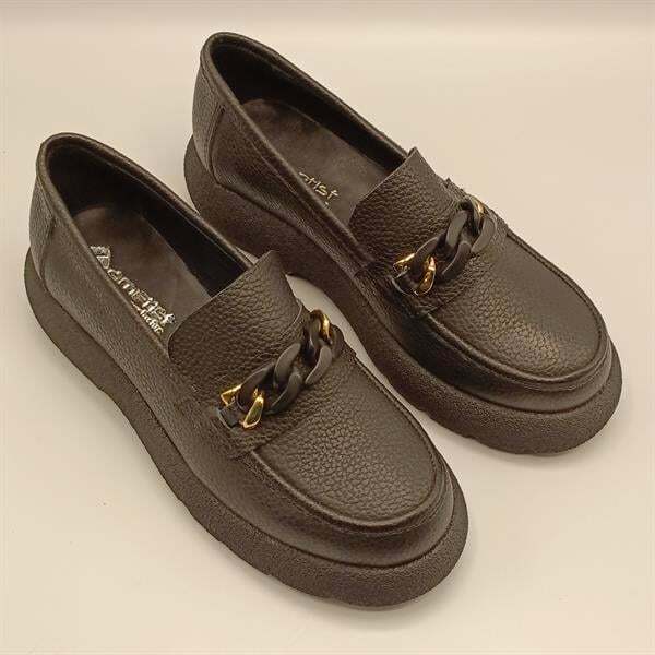 Anatolia Siyah Deri Kadın Günlük Ayakkabı - 2