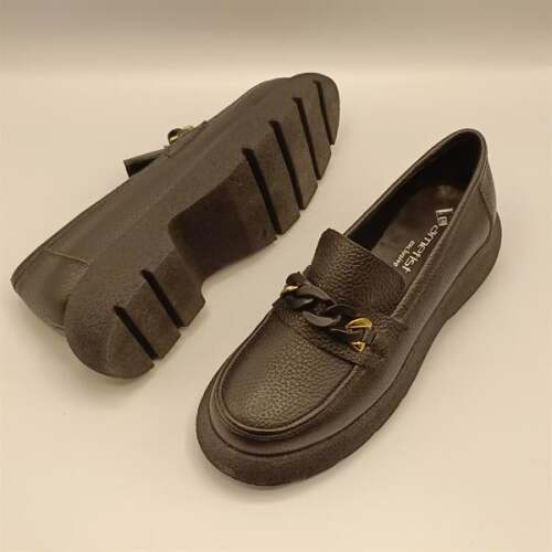 Anatolia Siyah Deri Kadın Günlük Ayakkabı - 5