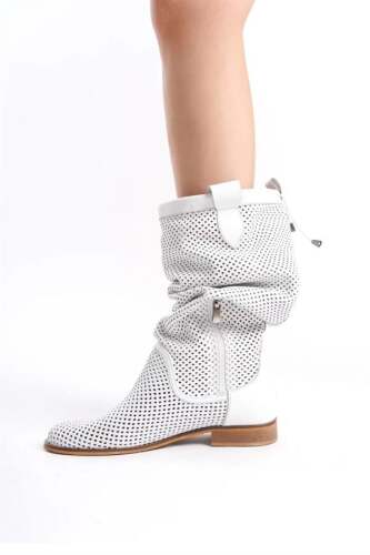 Apolline Yazlık Beyaz Kadın Çizme - 4