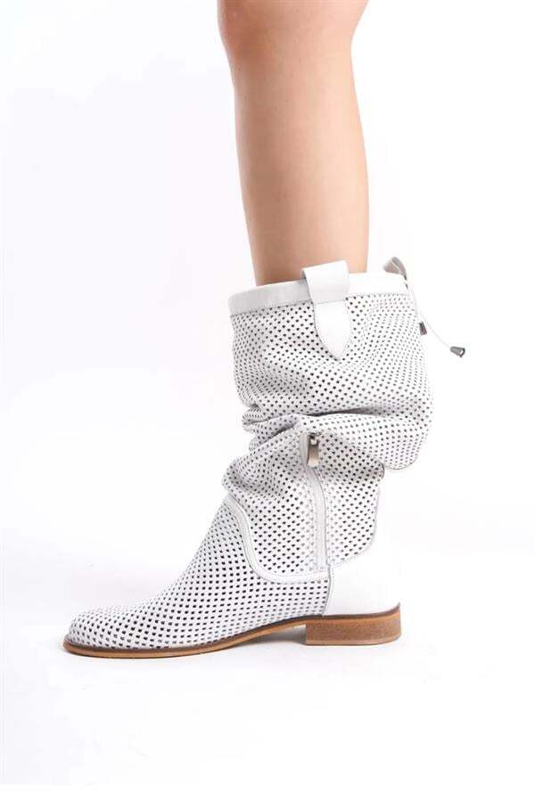 Apolline Yazlık Beyaz Kadın Çizme - 4
