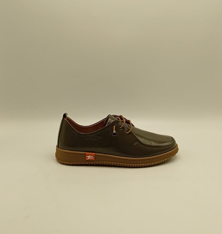 Ariss Haki Kırışık Rugan Gerçek Deri Kadın Günlük Ayakkabı – Hafif Esnek Kauçuk Taban - 7