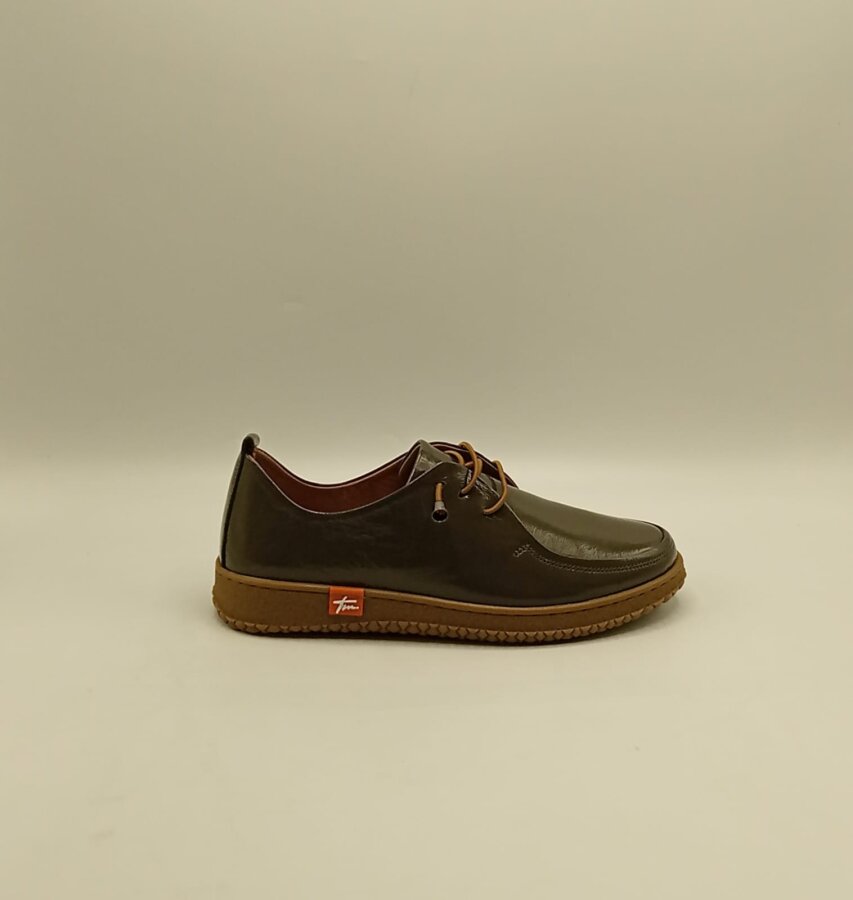 Ariss Haki Kırışık Rugan Gerçek Deri Kadın Günlük Ayakkabı – Hafif Esnek Kauçuk Taban - 7