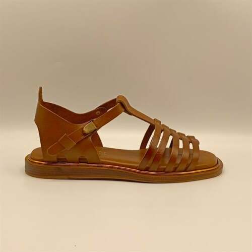 Asta Taba Deri Düz Kadın Sandalet