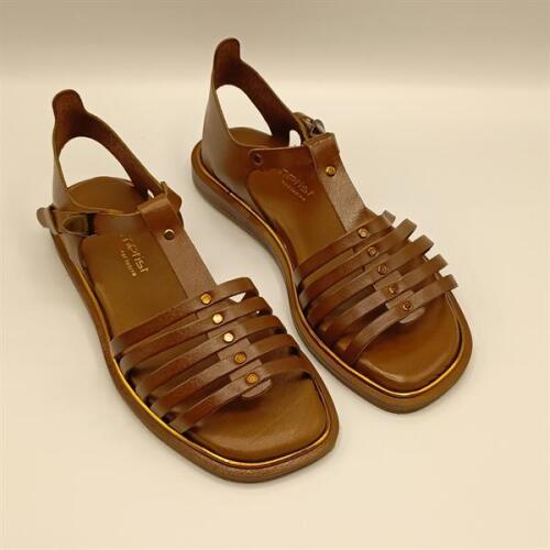 Asta Taba Deri Düz Kadın Sandalet - 2