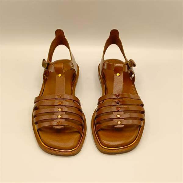 Asta Taba Deri Düz Kadın Sandalet - 3