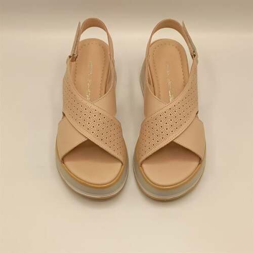 Athena Pudra Deri Dolgu Topuk Sandalet - 2