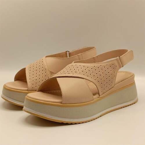 Athena Pudra Deri Dolgu Topuk Sandalet - 3