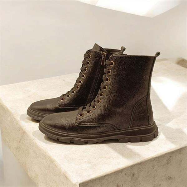 Basic Siyah Deri Kadın Postal - 5