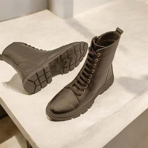 Basic Siyah Deri Kadın Postal - 6