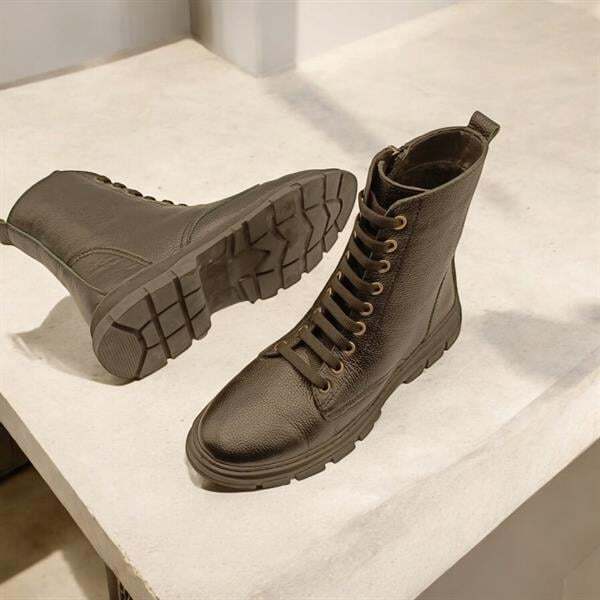 Basic Siyah Deri Kadın Postal - 6