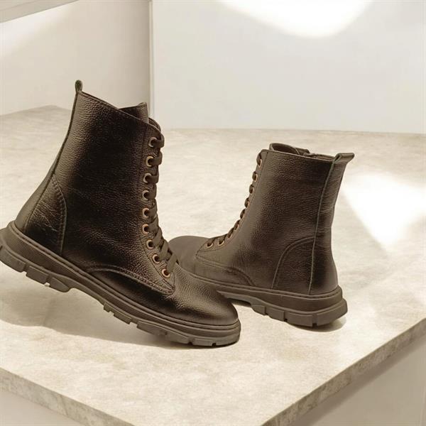 Basic Siyah Deri Kadın Postal - 7