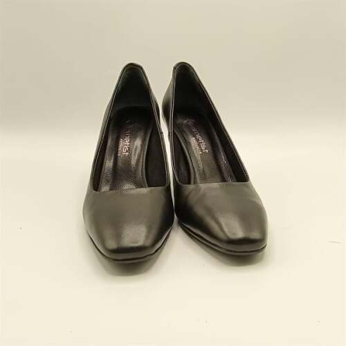 Beatriz Siyah Deri Üçgen Topuklu Kadın Ayakkabı - 3