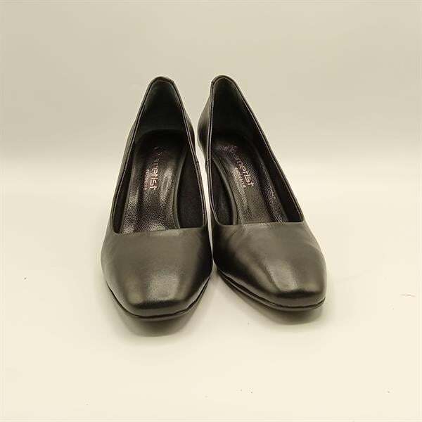 Beatriz Siyah Deri Üçgen Topuklu Kadın Ayakkabı - 3