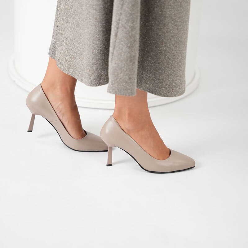 Beatriz Vizon Deri Üçgen Topuklu Kadın Ayakkabı - 2