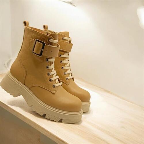 Belfast Şampanya Deri Kadın Postal - 2