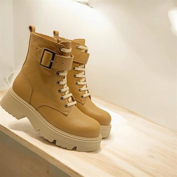 Belfast Şampanya Deri Kadın Postal - 2