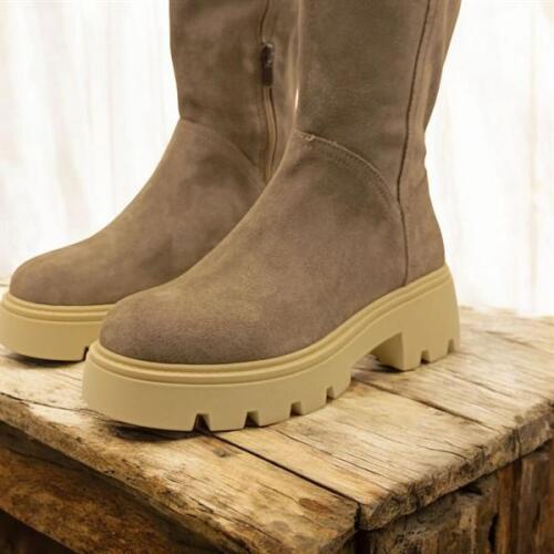 Belicia Kalın Taban Vizon Süet Kadın Çizme - 8