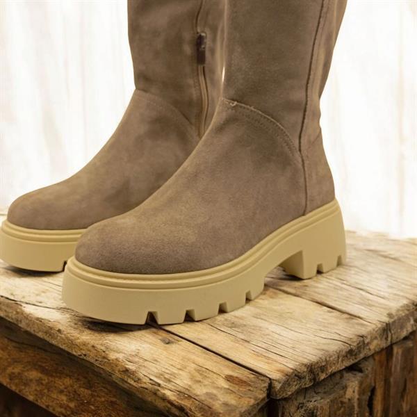 Belicia Kalın Taban Vizon Süet Kadın Çizme - 8