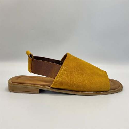 Bellini Hardal Süet Deri Kadın Sandalet | Rahat ve Şık Tasarım