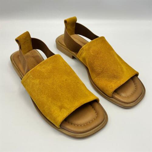 Bellini Hardal Süet Deri Kadın Sandalet | Rahat ve Şık Tasarım - 2