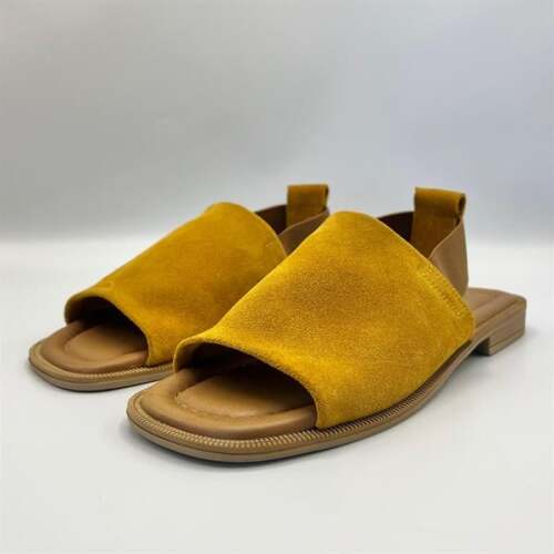 Bellini Hardal Süet Deri Kadın Sandalet | Rahat ve Şık Tasarım - 4