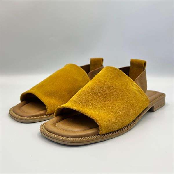 Bellini Hardal Süet Deri Kadın Sandalet | Rahat ve Şık Tasarım - 4