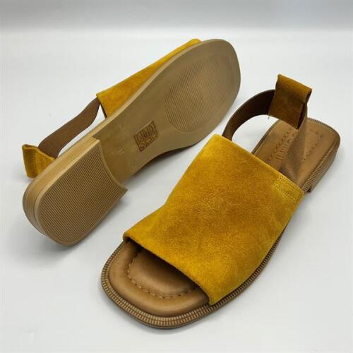 Bellini Hardal Süet Deri Kadın Sandalet | Rahat ve Şık Tasarım - 5