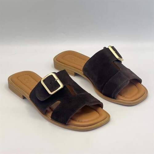 Bellini Kahve Süet Tokalı Gerçek Deri Kadın Terlik - 2