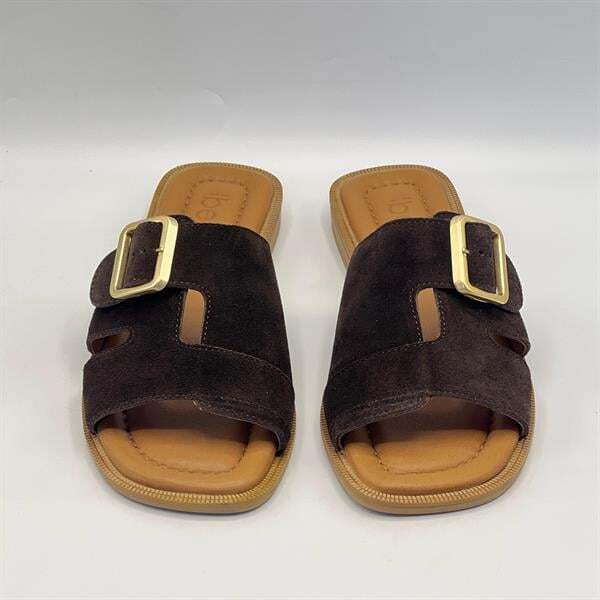 Bellini Kahve Süet Tokalı Gerçek Deri Kadın Terlik - 3