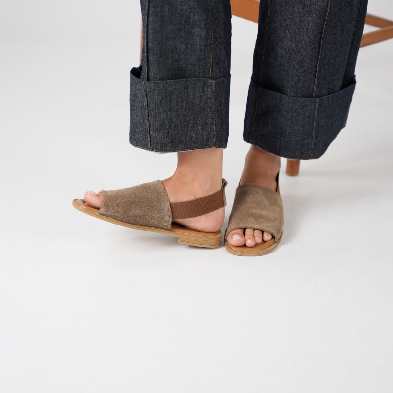 Bellini Kahverengi Gerçek Süet Deri Kadın Sandalet – Termo Tabanlı, El Yapımı - 2