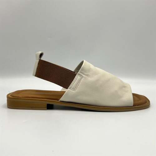 Bellini Krem Deri Kadın Sandalet | Zarif & Şık Yaz Stili