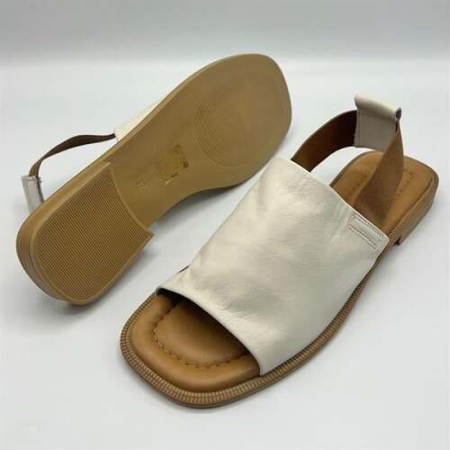 Bellini Krem Deri Kadın Sandalet | Zarif & Şık Yaz Stili - 5