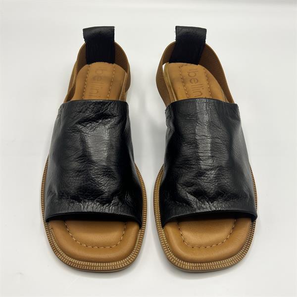 Bellini Siyah Deri Kadın Sandalet | Klasik Tarzda Yaz Konforu - 3