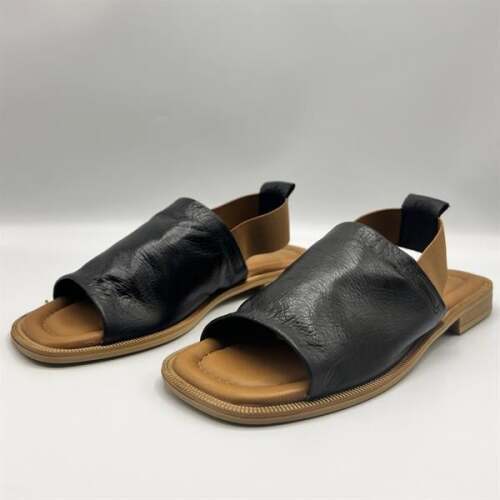 Bellini Siyah Deri Kadın Sandalet | Klasik Tarzda Yaz Konforu - 4