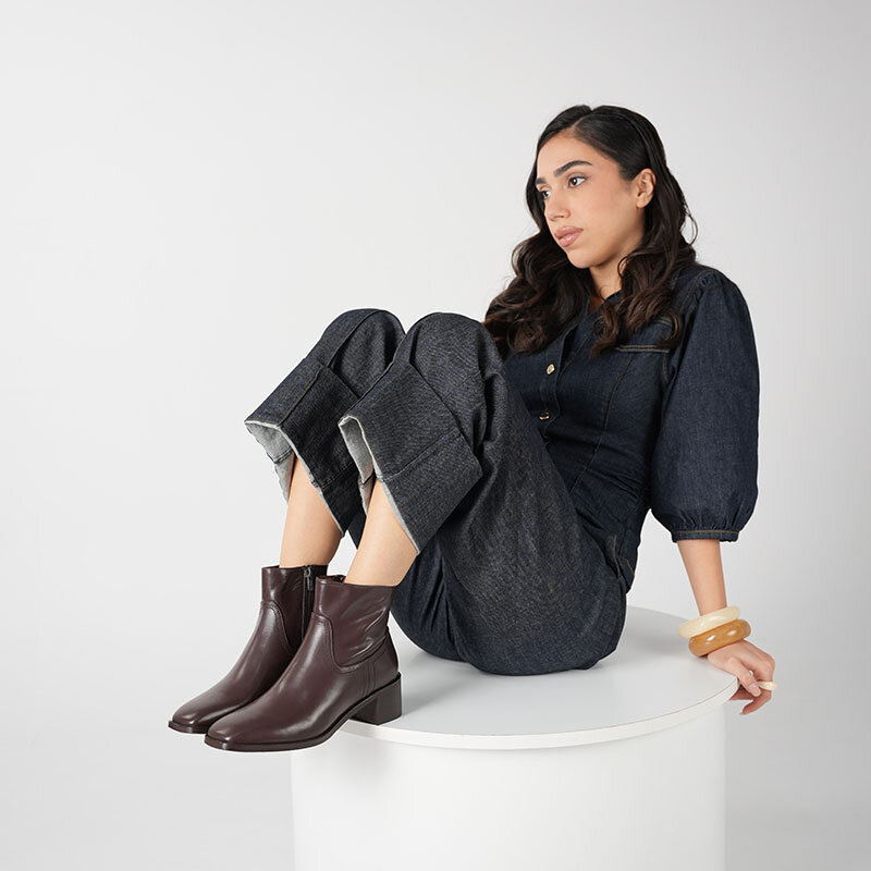 Blanca Acı Kahve Deri Kadın Bot – TPU Kaymaz Taban – 17 cm Bot Boyu – Fermuarlı – Gerçek Deri - 2