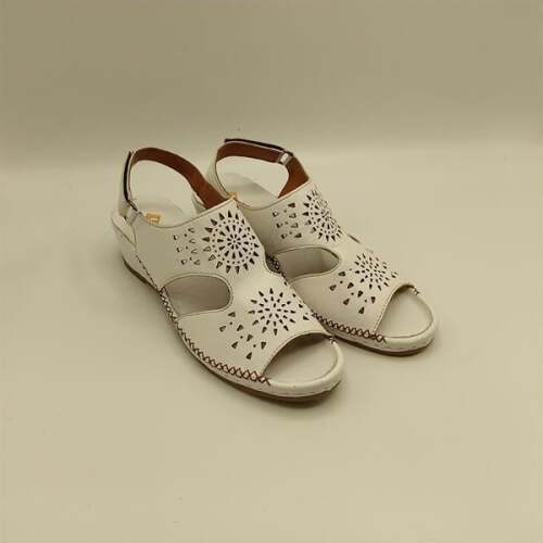 Calina Beyaz Hakiki Deri El Yapımı Kadın Sandalet – Konforlu Yaz Modeli - 2