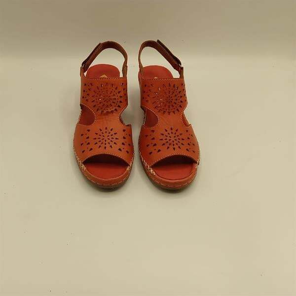 Calina Kırmızı Hakiki Deri El Yapımı Kadın Sandalet – Cesur & Rahat Stil - 3