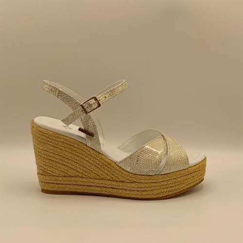 Camelia Gümüş Deri Dolgu Topuk Sandalet