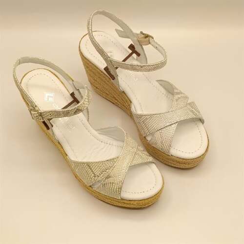 Camelia Gümüş Deri Dolgu Topuk Sandalet - 2