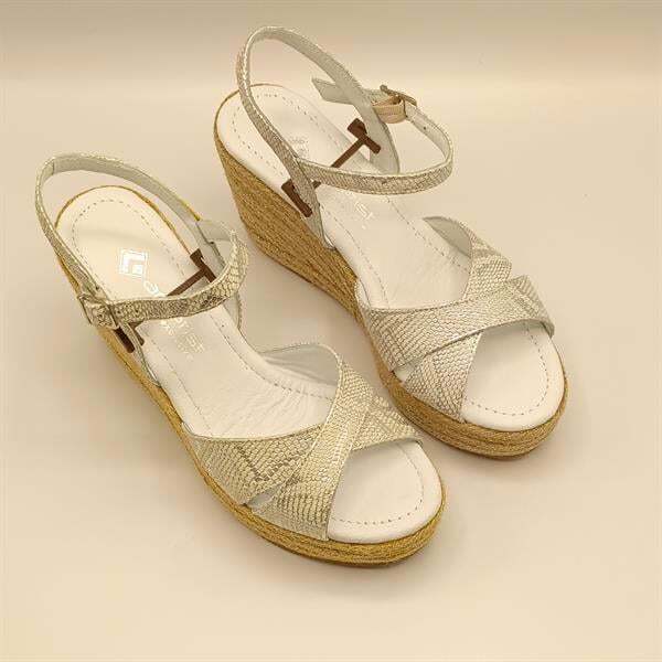 Camelia Gümüş Deri Dolgu Topuk Sandalet - 2