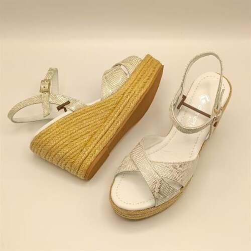 Camelia Gümüş Deri Dolgu Topuk Sandalet - 5