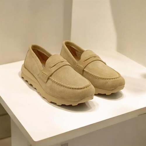 Carle Bej Süet Kadın Loafer Ayakkabı - 2