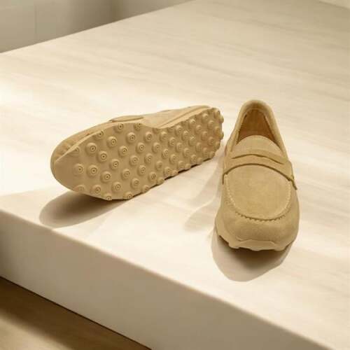 Carle Bej Süet Kadın Loafer Ayakkabı - 3