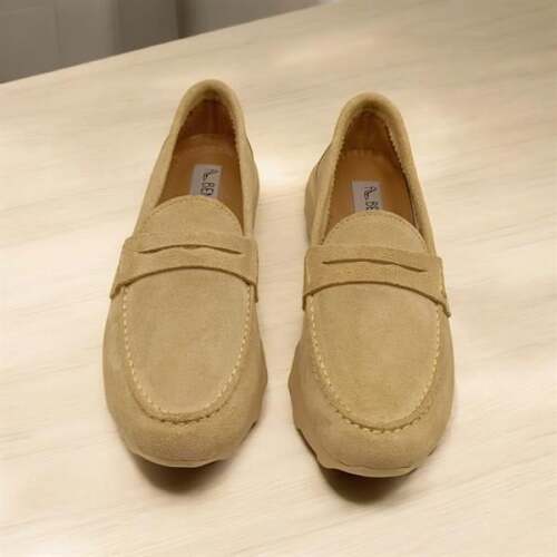Carle Bej Süet Kadın Loafer Ayakkabı - 4
