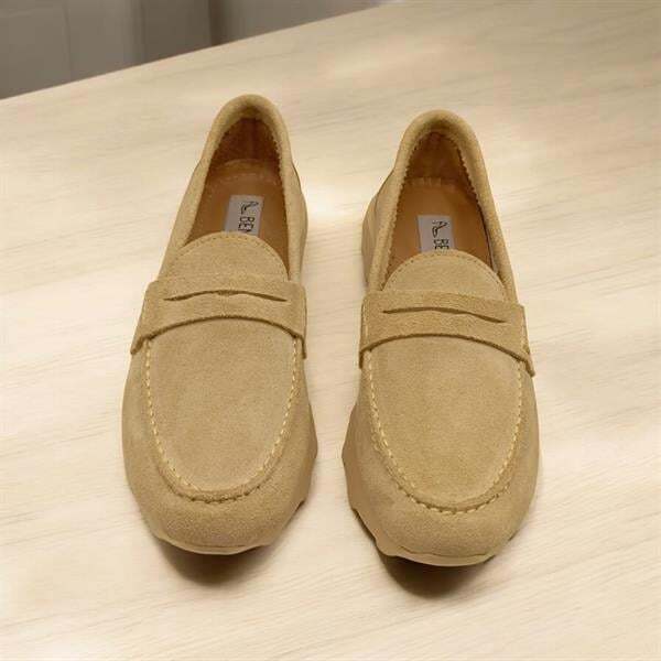 Carle Bej Süet Kadın Loafer Ayakkabı - 4