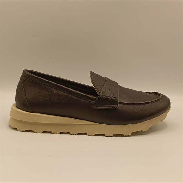 Carle Siyah Deri Kadın Loafer Ayakkabı - 1