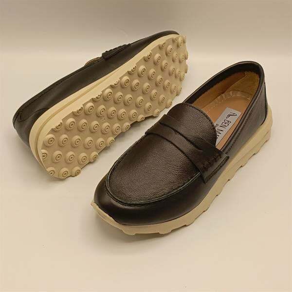 Carle Siyah Deri Kadın Loafer Ayakkabı - 5