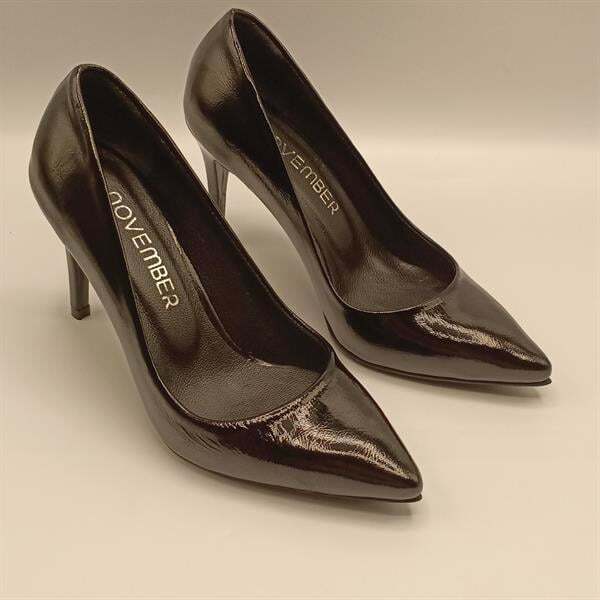 Carleen Siyah Rugan Deri Stiletto - 2